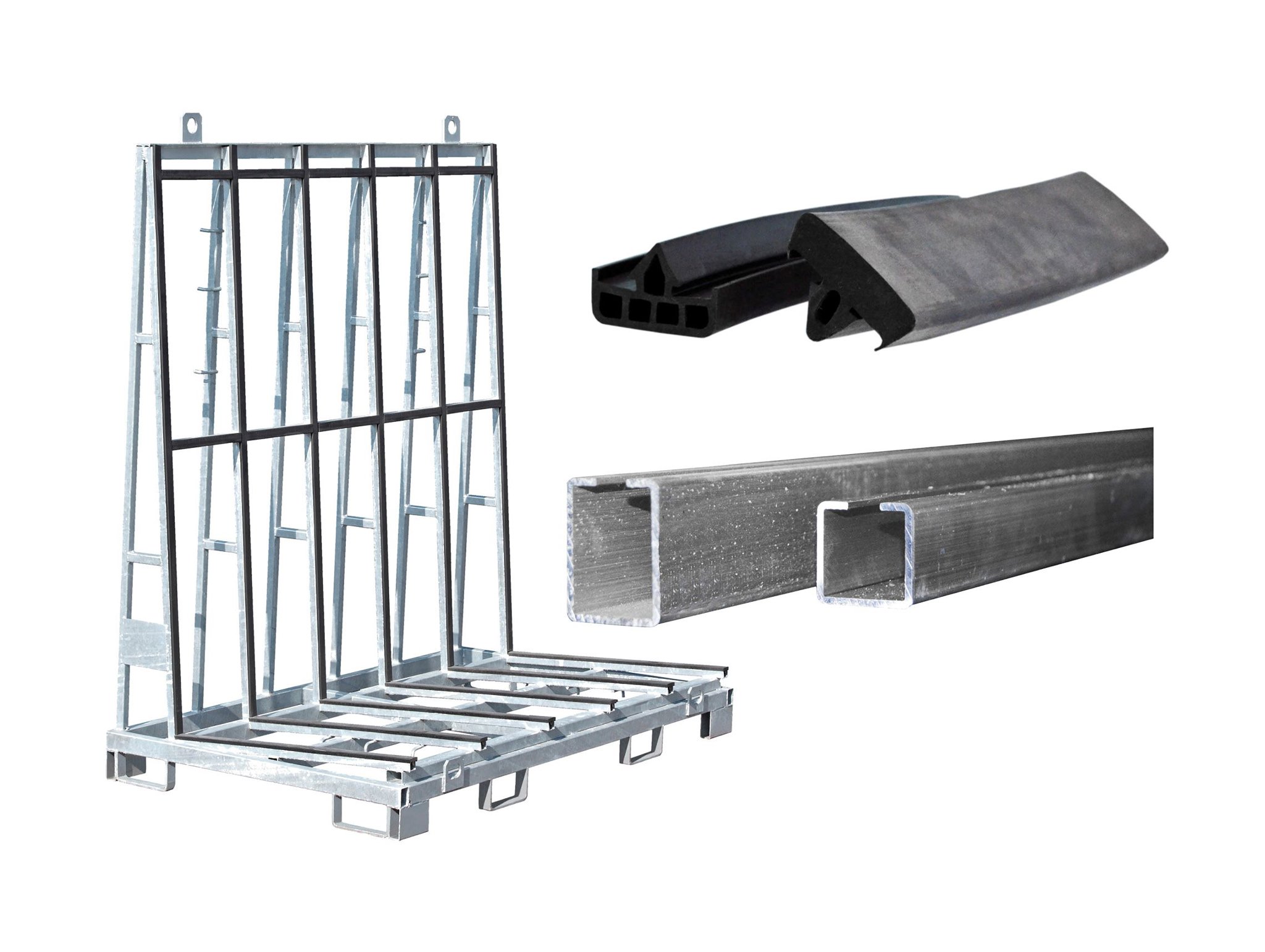 Bild von Schlitzrohr 30x30 Stahl verz, Stange 6 m