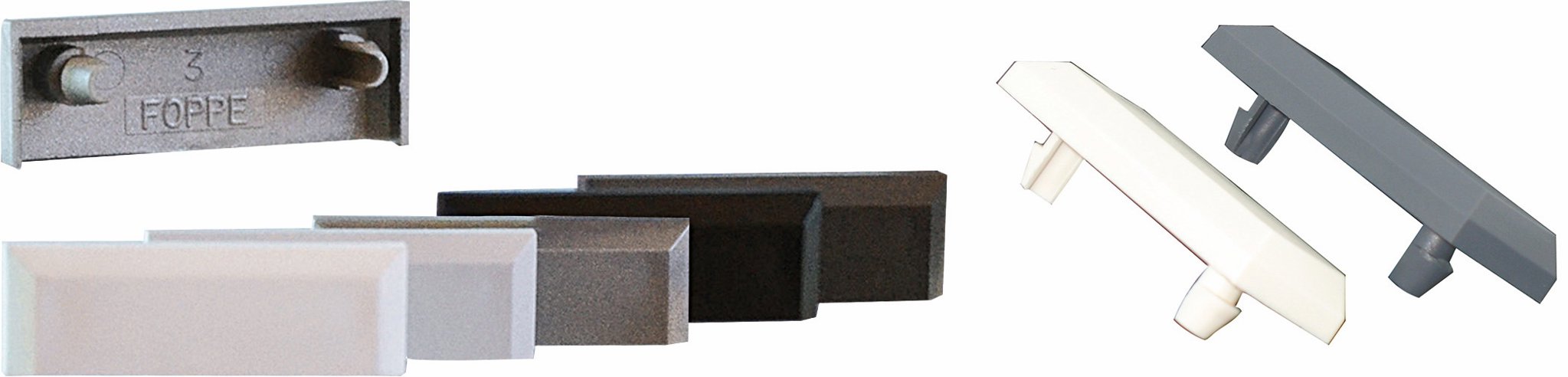 Bild von Wasserschlitzkappen RAL7040, eck.,Pak500