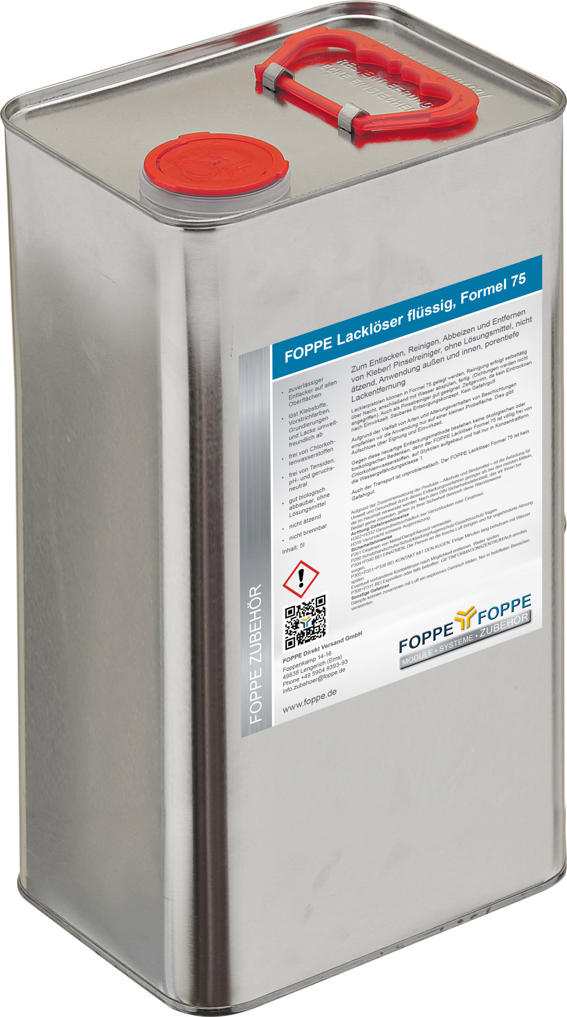 Bild von FOPPE Lacklöser flüssig, im Kanister,     5 Liter,1Pak=1Kan.