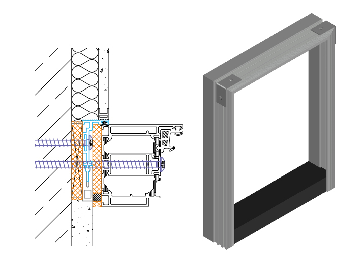 Bild von FOPPE Vorabzarge Typ1, 1200x2400 mm, RAL9016